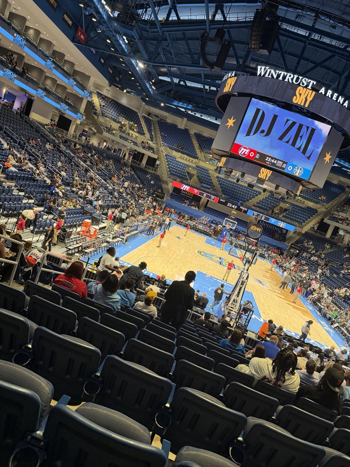 A women’s basketball game night at the arena