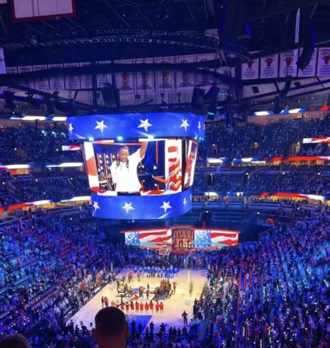 Packed arena during a WNBA All-Star Weekend opening